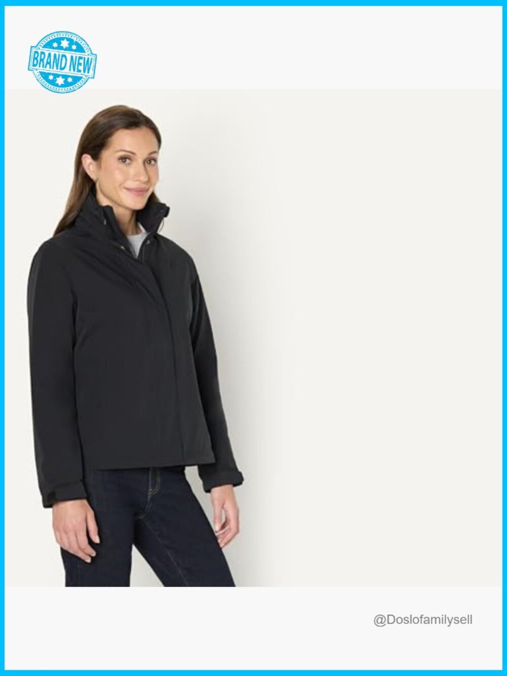 Waterproof Rain Jacket Regular Fit Lightweight Packable Hood Long Sleeve - Picture 2 of 7